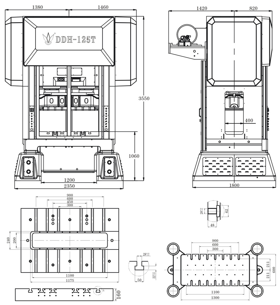 龍門高速沖床125t結(jié)構(gòu)